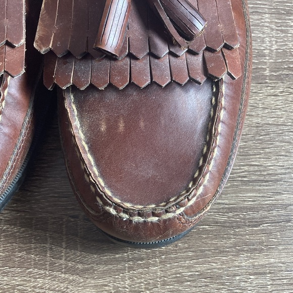 Vintage Mens SaddleBred Hector Brown Leather Loafers Size 11 - Picture 3 of 9